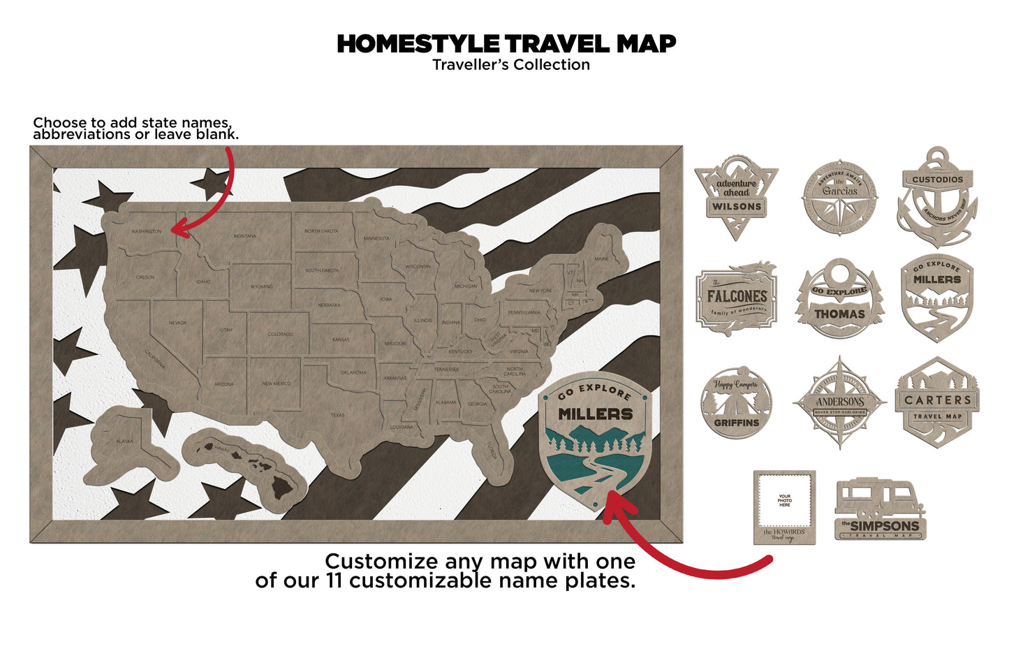 US Travel Map Personalized