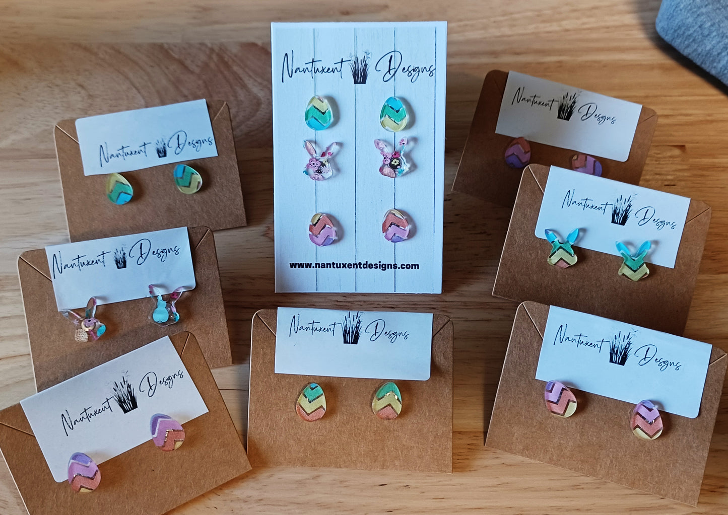 Easter/Spring Themed Stud Earrings-Custom Laser Cut  FREE SHIPPING