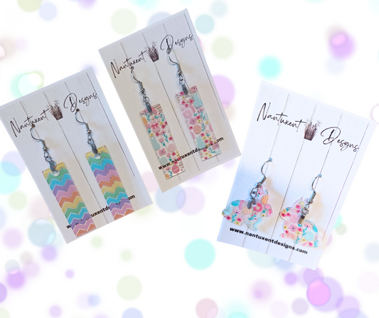 Dangle Earrings Easter/Spring Themed-Custom Laser Cut-FREE SHIPPING