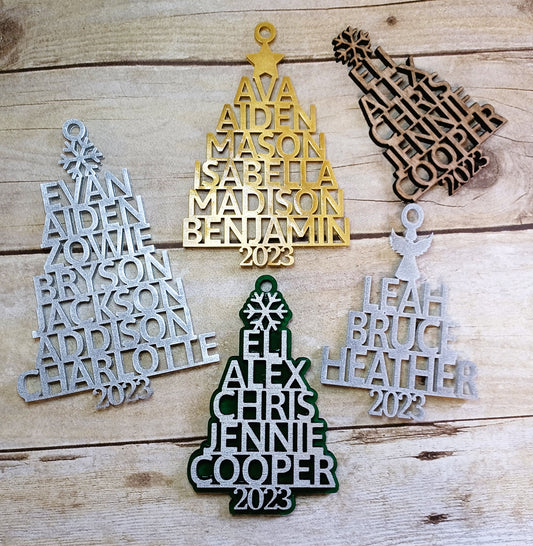 Personalized Family Name Tree Ornament